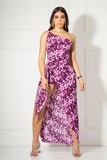 V-652F VESTIDO PAREO PICAPIEDRA ESTAMPADO FUCSIA