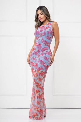 V-724A VESTIDO MAYATEX AZUL CORAL