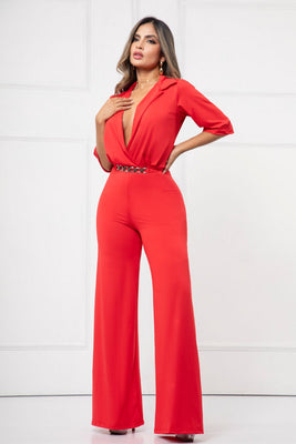 V-721R ENTERIZO ROJO FLUIDO CON CON HEBILLA ROJO