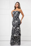 V-732 VESTIDO STRAPLES EN CAPAS