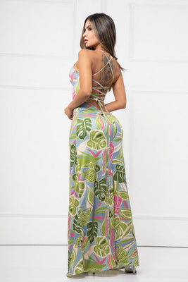 V-726V VESTIDO TIPO SIRENA VERDE